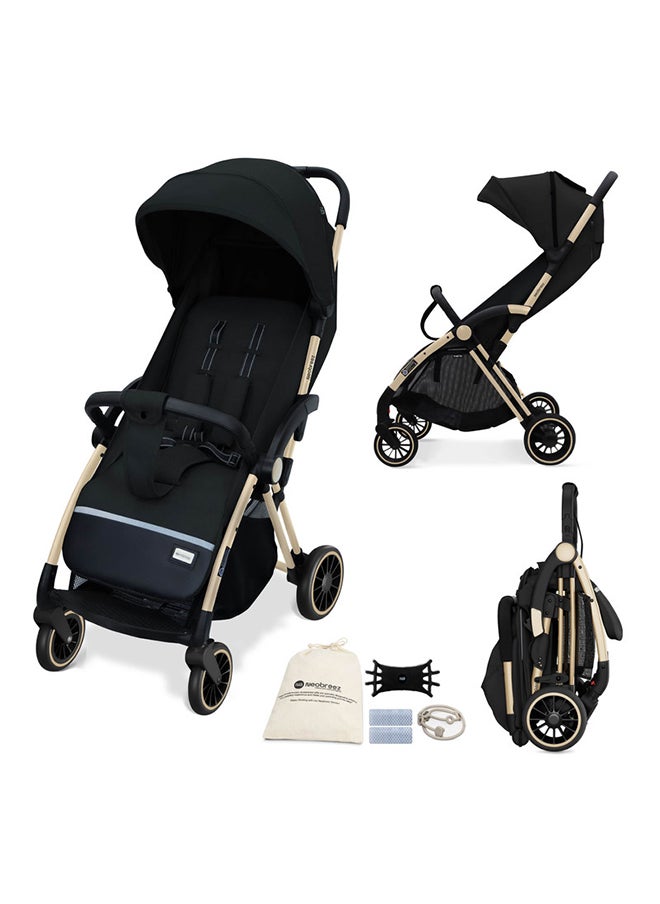 neobreez THETA Auto Fold Self Stand Travel Baby Toddler Stroller,  Compact Pushchair, Waterproof UPF 50+ Canopy, Gift  And Cotton Bag, Phone Holder, Toy Strap, Reflective Stickers, 0-4yrs, 22kg, 3yrs Warranty  - Image 1