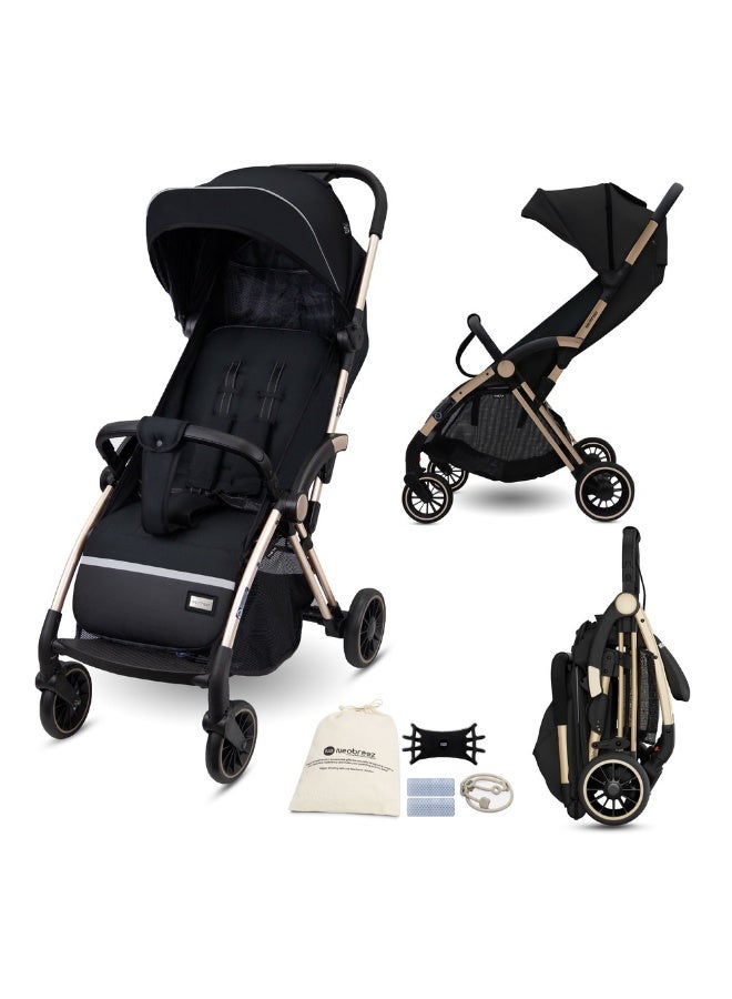 نيوبريز عربة أطفال ثيتا قابلة للطي وخفيفة الوزن للسفر، عربة أطفال ذاتية الوقوف، مظلة مقاومة للماء بعامل حماية من الشمس +، من - سنوات، تتحمل  كجم، ضمان  سنوات - Image 1