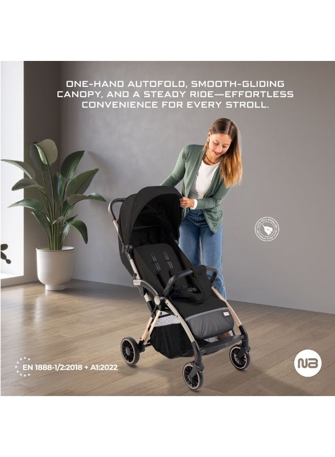 نيوبريز عربة أطفال ثيتا قابلة للطي وخفيفة الوزن للسفر، عربة أطفال ذاتية الوقوف، مظلة مقاومة للماء بعامل حماية من الشمس +، من - سنوات، تتحمل  كجم، ضمان  سنوات - Image 4