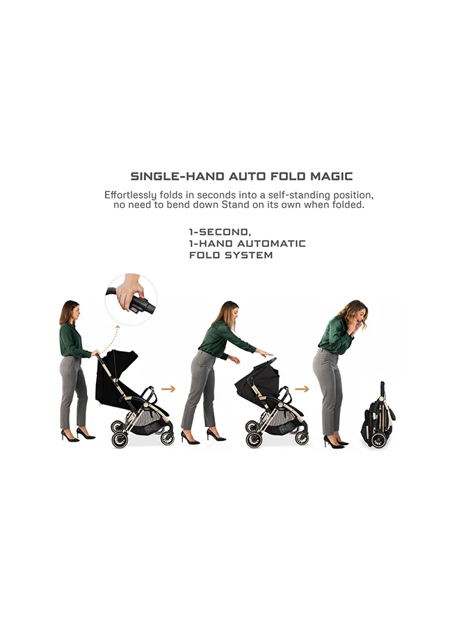 neobreez THETA Auto Fold Compact Lightweight Travel Toddler Baby Stroller,  Self-Stand Baby Trolley,  Pushchair,  Waterproof UPF 50+ Canopy, 0-4yrs,  22kg,  3yrs Warranty