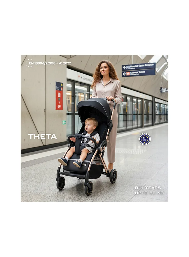neobreez THETA Auto Fold Compact Lightweight Travel Toddler Baby Stroller,  Self-Stand Baby Trolley,  Pushchair,  Waterproof UPF 50+ Canopy, 0-4yrs,  22kg,  3yrs Warranty