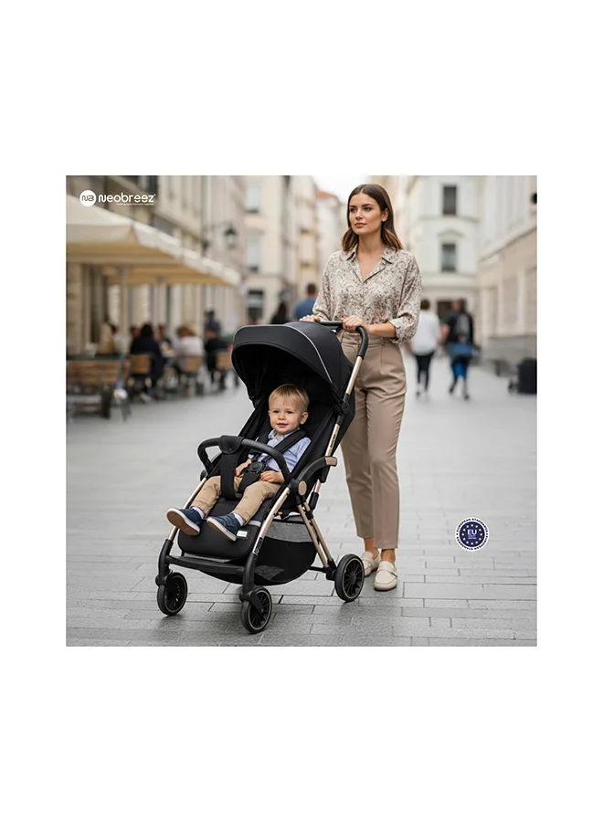 neobreez THETA Auto Fold Compact Lightweight Travel Toddler Baby Stroller,  Self-Stand Baby Trolley,  Pushchair,  Waterproof UPF 50+ Canopy, 0-4yrs,  22kg,  3yrs Warranty