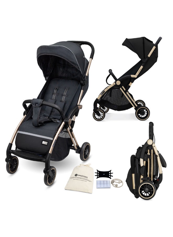 neobreez THETA Auto Fold Compact Lightweight Travel Toddler Baby Stroller,  Self-Stand Baby Trolley,  Pushchair,  Waterproof UPF 50+ Canopy, 0-4yrs,  22kg,  3yrs Warranty - Image 1