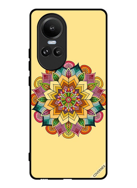 Protective Case Cover For Oppo Reno10 Round Mandala Pattern