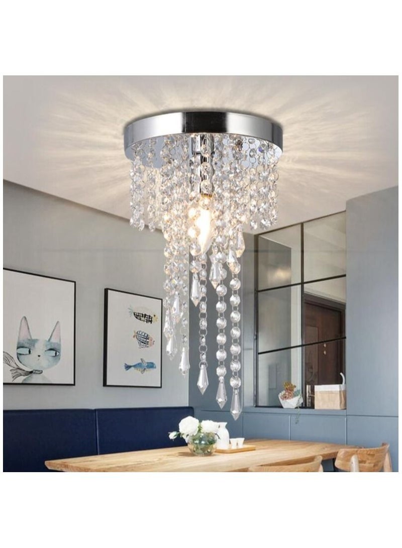 تركيبات إضاءة السقف LED الحديثة الأنيقة ثريا صغيرة كريستال دائرية الإضاءة - Image 1