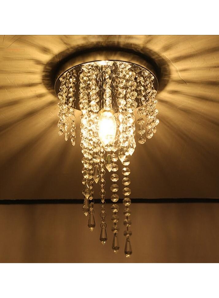 تركيبات إضاءة السقف LED الحديثة الأنيقة ثريا صغيرة كريستال دائرية الإضاءة - Image 3