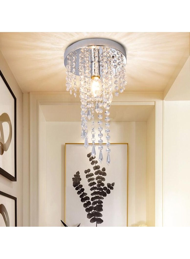 تركيبات إضاءة السقف LED الحديثة الأنيقة ثريا صغيرة كريستال دائرية الإضاءة - Image 2