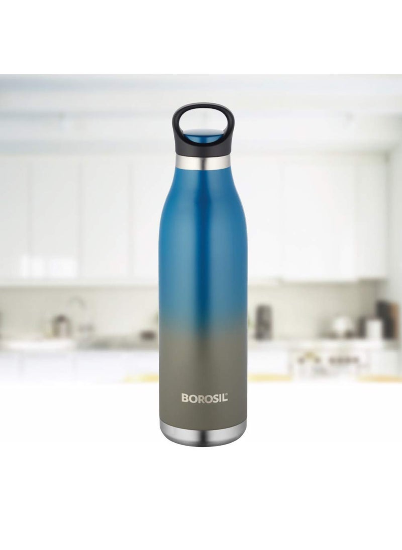 BOROSIL Borosil Hydra Color Crush 700 ml Stainless Steel Wate Bottle | Double Wall Vacuum Insulated Flask | 24 Hrs Hot & Cold | 1 Year Warranty, Blue  - Image 2