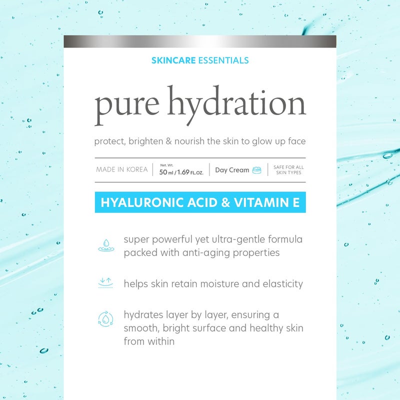 Pure Formula Hyaluronic Acid & Vitamin E Daily Face Moisturizer - Reduce Acne Scars, Fines Lines, Wrinkles, Hydrating Day Cream - Cruelty Free Korean Skin Care For All Skin Types - 1.69 Fl. oz/ 50ml - Image 3