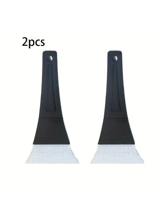 2pcs Extendable Car Ice Scraper And Snow Brush With Ergonomic Handle Winter Tool - Image 1