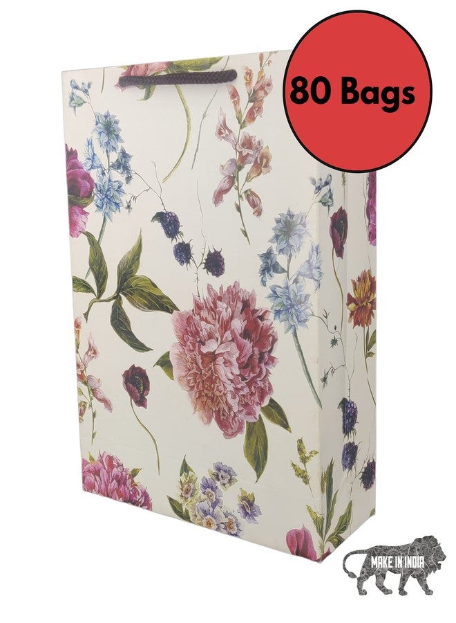 Arrow Paper Products Alekhya Design Paper Gift Bags For Return Gift, Small Presents, Weddings, Birthday, Holiday Presents (20.32 X 7.62 X 27.94 Cm, Pack Of 80), Multi - Image 3