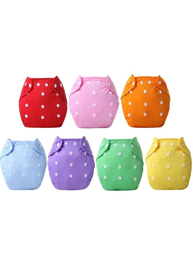Baby Bucket Washable Adjustable Cloth Diaper Without Inside Pad Set Of 7(Without Inside Pad)(Multi Colours) - Image 1