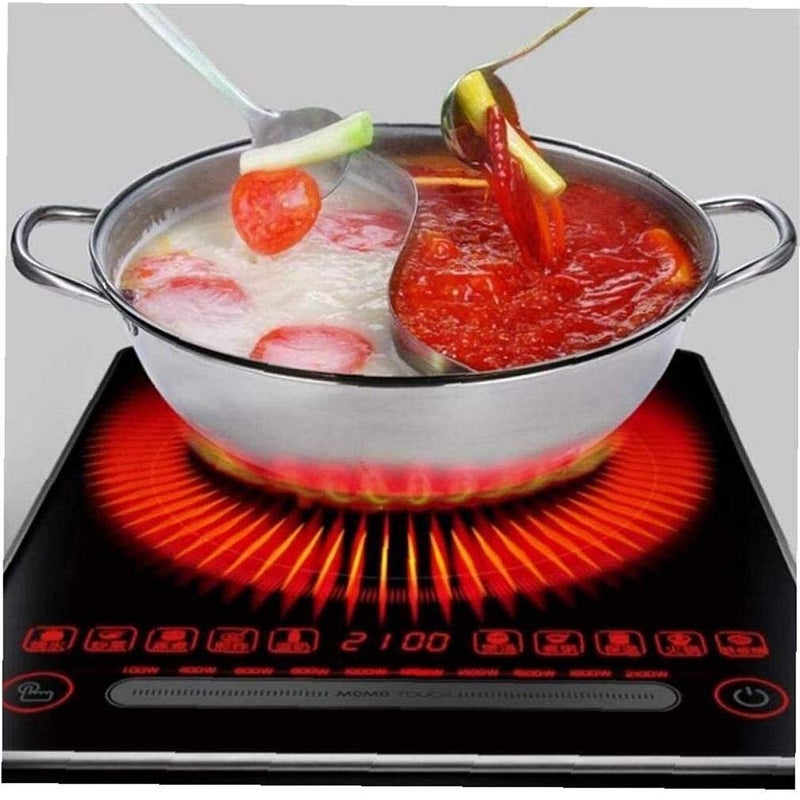 Delavala Hot Pot Stainless Steel Single Cooking Pot Double Ear Fondue Pot (304 Stainless Steel) (Size : Diameter 30cm) - Image 5