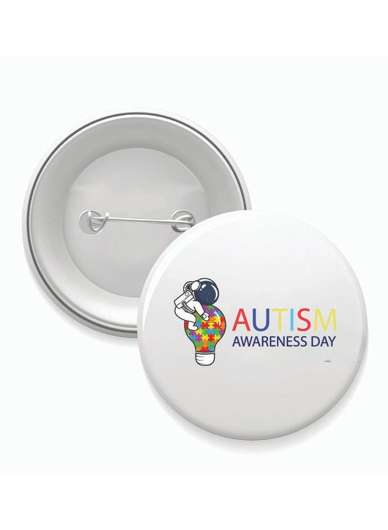 PRINTSHOP4ME Autism Awareness Button Badge - Lapel Pin for Backpacks and Jackets - Perfect for Events - Autism Awareness Pin Badge for Kids and Adults - Pin Badges for Autism Acceptance - Image 1