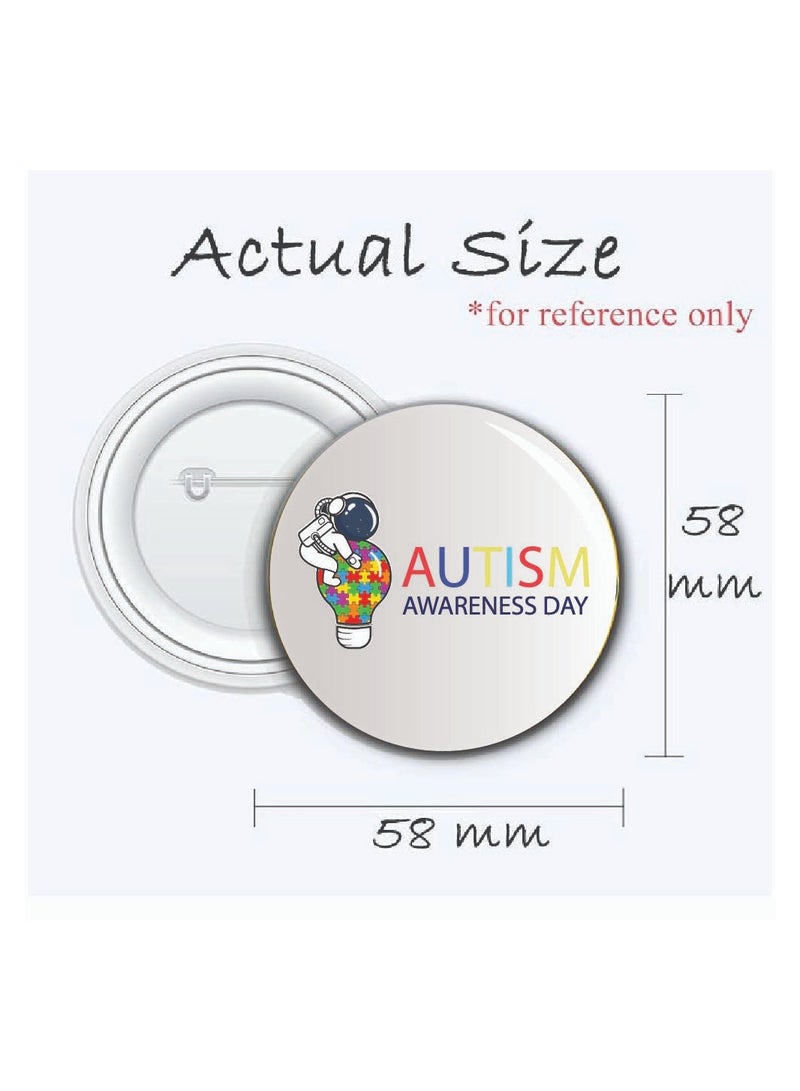 PRINTSHOP4ME Autism Awareness Button Badge - Lapel Pin for Backpacks and Jackets - Perfect for Events - Autism Awareness Pin Badge for Kids and Adults - Pin Badges for Autism Acceptance - Image 3