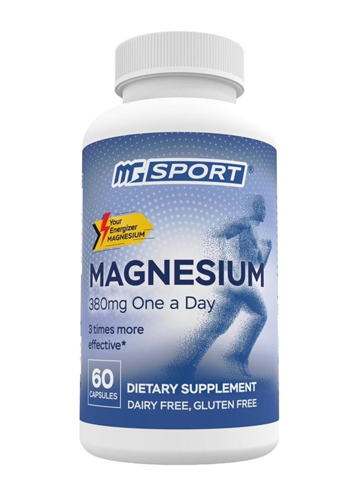 MgSport Magnesium High Absorption for Leg Cramps 380mg 60 CAPS