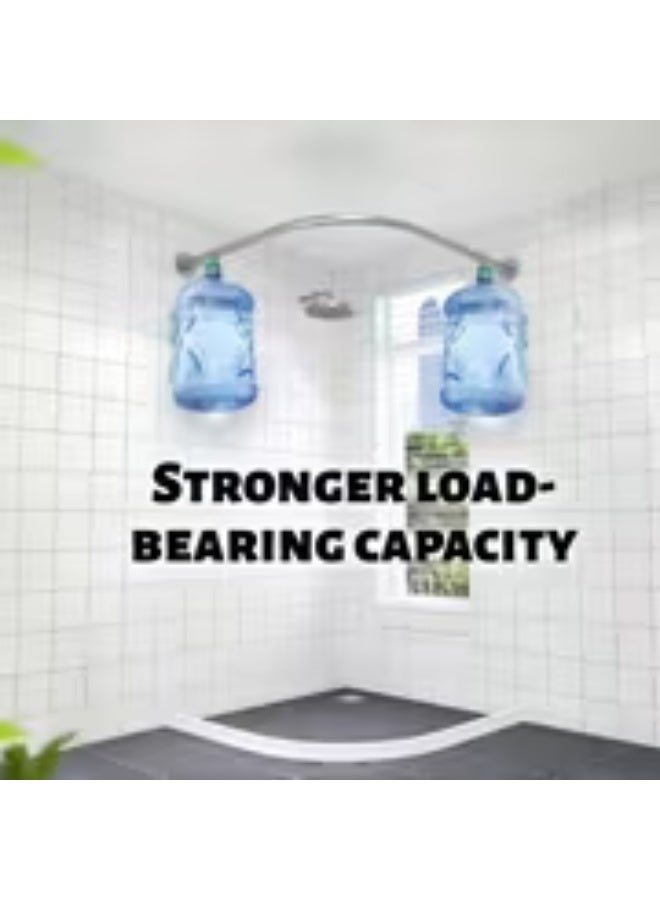 إيروريكس قضيب ستارة دش على شكل L قابل للتعديل بألوان أسود، فضي، وأبيض – تثبيت جداري بدون حفر، موفر للمساحة وسهل التركيب من الستانلس ستيل - Image 5