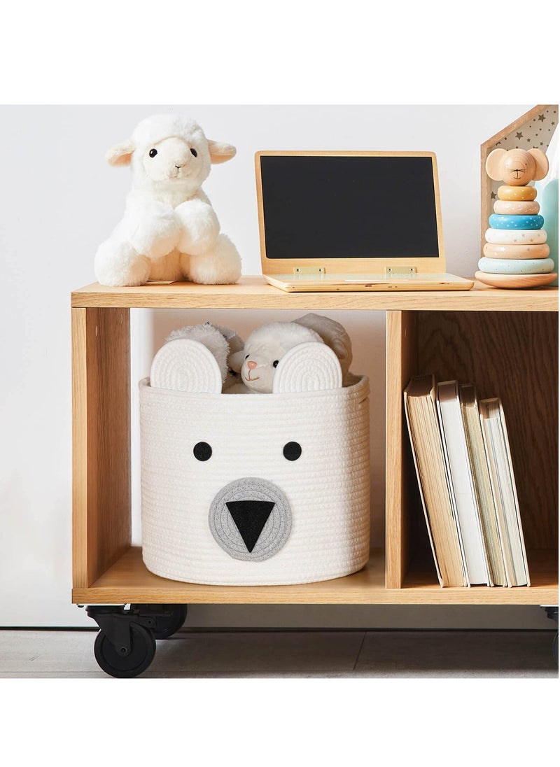 MIXDE - Extra Large Decorative Woven Cotton Rope Basket,Laundry Basket,Blanket Basket,Baby and Dog Toy Storage Baskets Bin,Kid Laundry Hamper,Towel Basket - Image 1