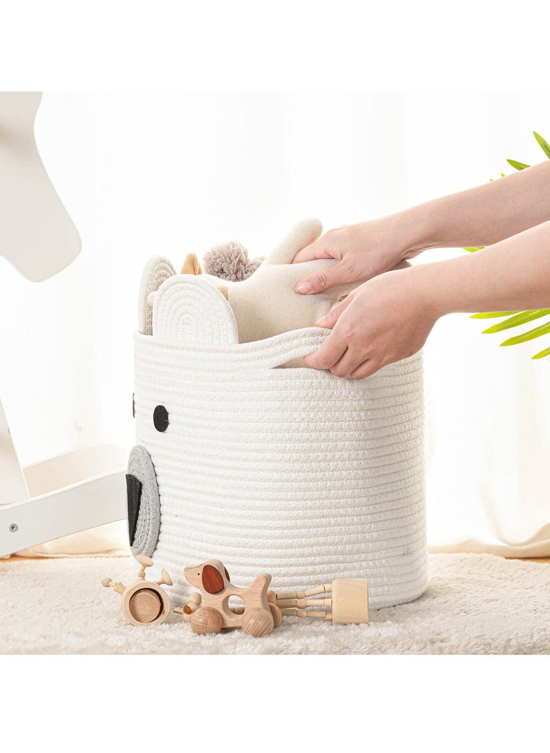 MIXDE - Extra Large Decorative Woven Cotton Rope Basket,Laundry Basket,Blanket Basket,Baby and Dog Toy Storage Baskets Bin,Kid Laundry Hamper,Towel Basket - Image 1
