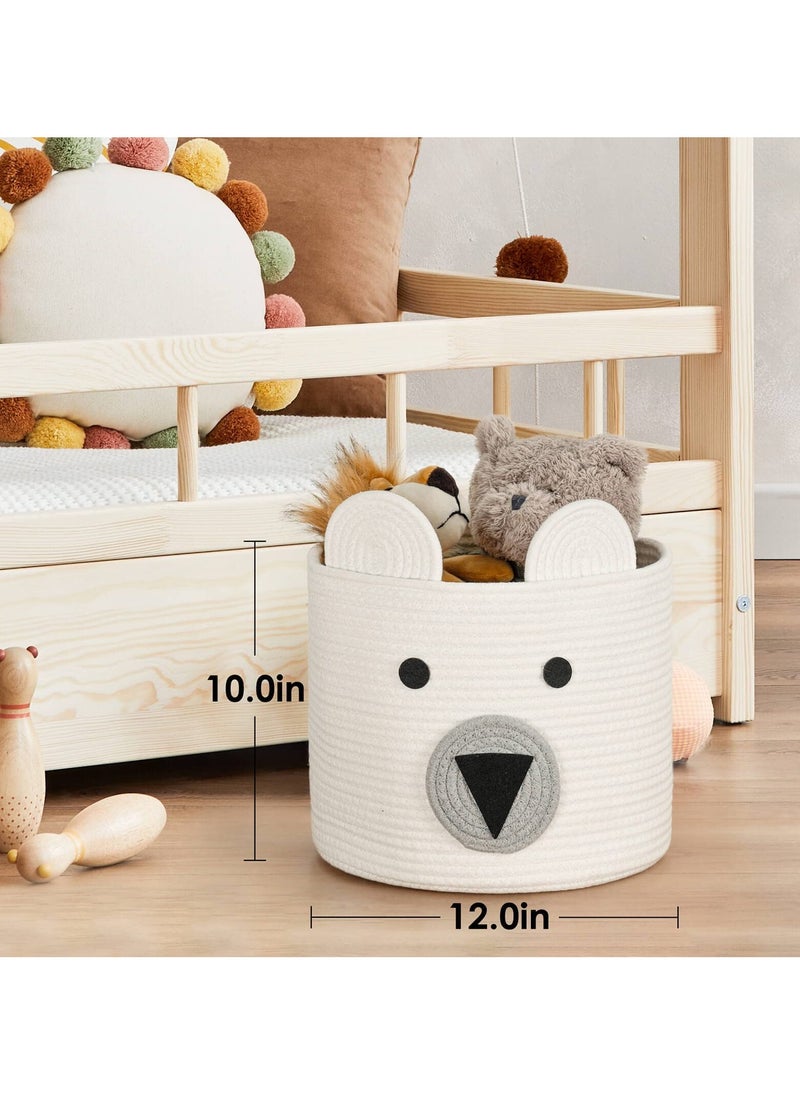MIXDE - Extra Large Decorative Woven Cotton Rope Basket,Laundry Basket,Blanket Basket,Baby and Dog Toy Storage Baskets Bin,Kid Laundry Hamper,Towel Basket - Image 1