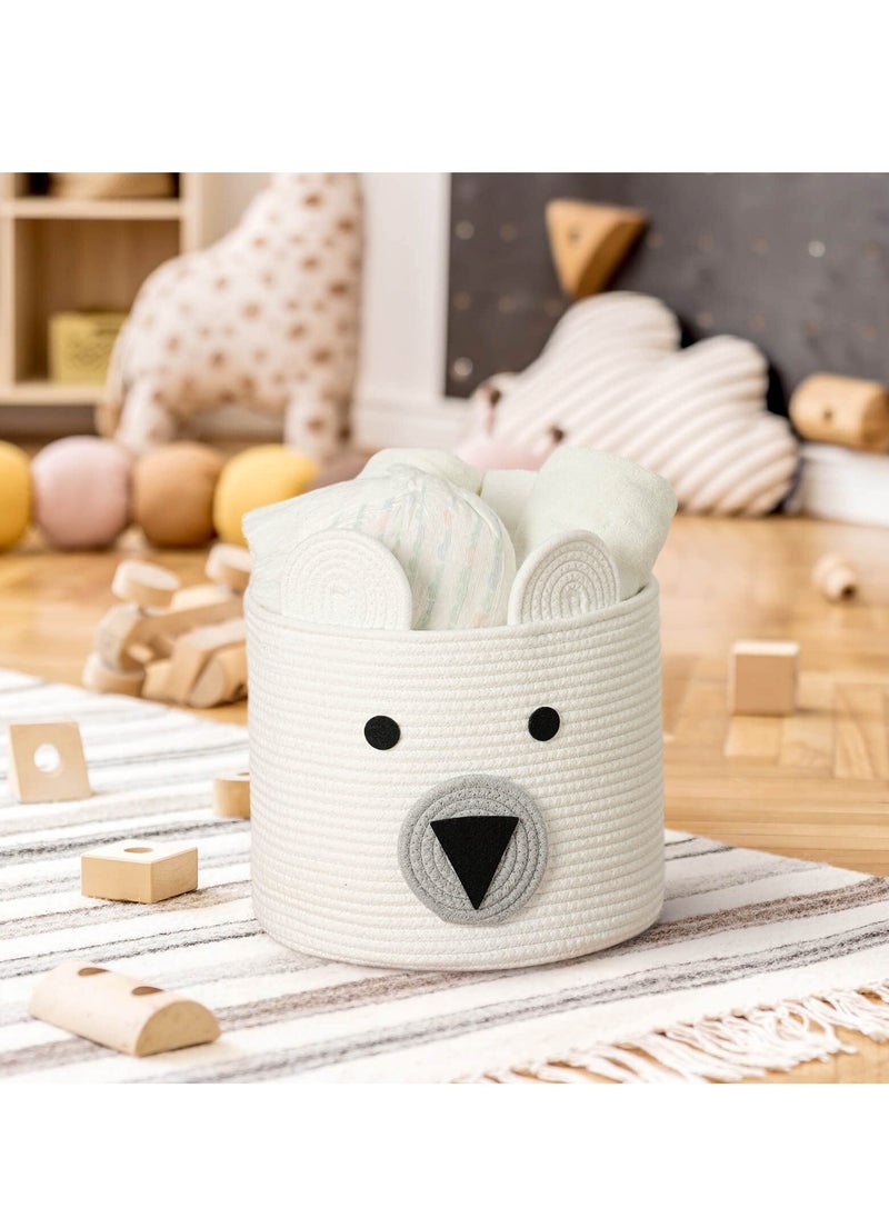 MIXDE - Extra Large Decorative Woven Cotton Rope Basket,Laundry Basket,Blanket Basket,Baby and Dog Toy Storage Baskets Bin,Kid Laundry Hamper,Towel Basket - Image 1