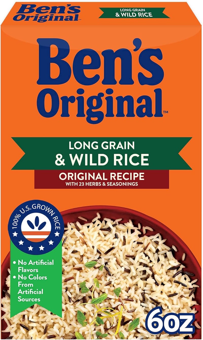 Ben's Original Long Grain & Wild Rice, Original Recipe with 23 Herbs & Seasonings, 6 oz Box (Pack of 12) - Image 1