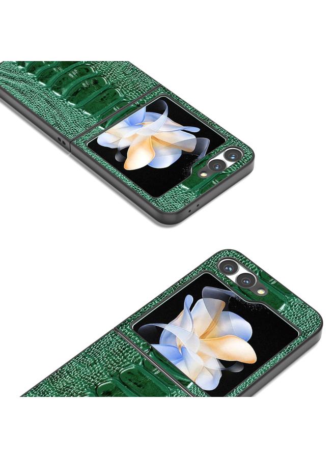 اس-توب حافظة لهاتف سامسونج جالاكسي Z Flip6 ABEEL من الجلد الطبيعي من سلسلة Weilai - Image 2