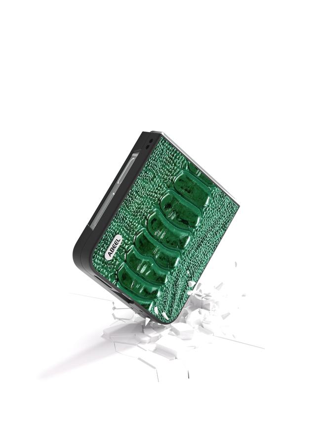 اس-توب حافظة لهاتف سامسونج جالاكسي Z Flip6 ABEEL من الجلد الطبيعي من سلسلة Weilai - Image 3