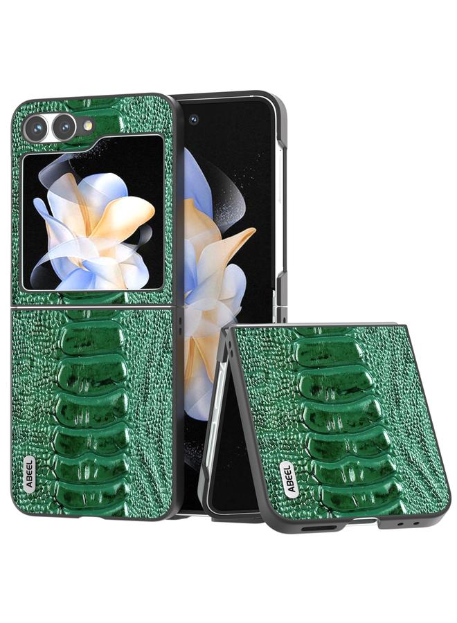 اس-توب حافظة لهاتف سامسونج جالاكسي Z Flip6 ABEEL من الجلد الطبيعي من سلسلة Weilai - Image 1