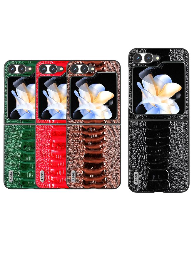 اس-توب حافظة لهاتف سامسونج جالاكسي Z Flip6 ABEEL من الجلد الطبيعي من سلسلة Weilai - Image 5