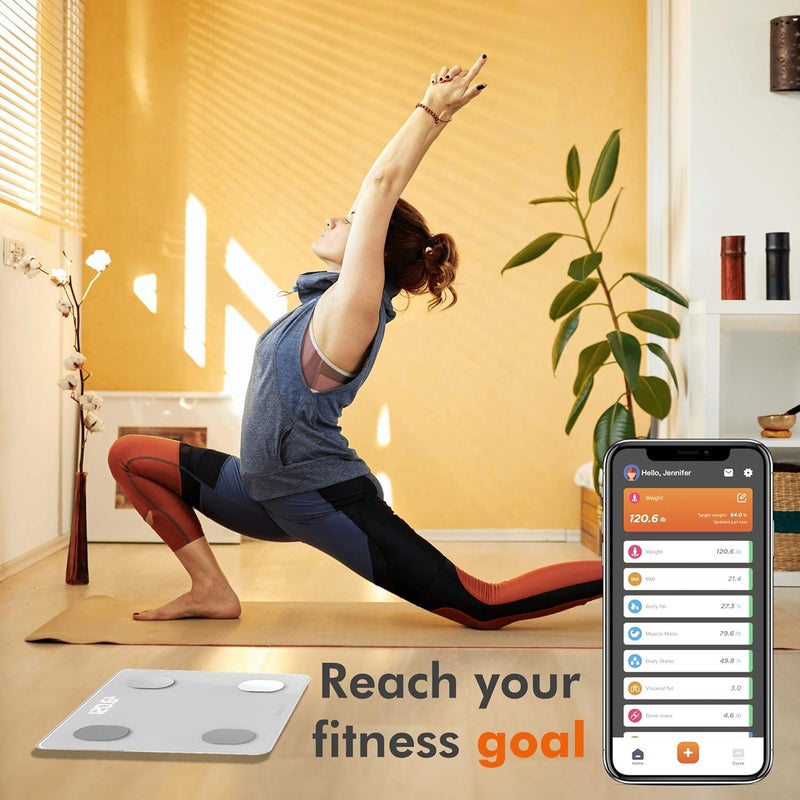 KONQUEST Smart Scale for Body Weight Digital Bathroom Scale BMI Weighing Bluetooth Body Fat Scale Body Composition Monitor Health Analyzer with Smartphone App 400 lbs  White - Image 3