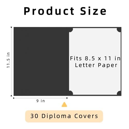 HAUTOCO 30 Pcs Certificate Holders, Black Diploma Folders Document Covers with Gold Foil Border for Letter Size 8.5x11 Cardstock, Award, Graduation - Image 2