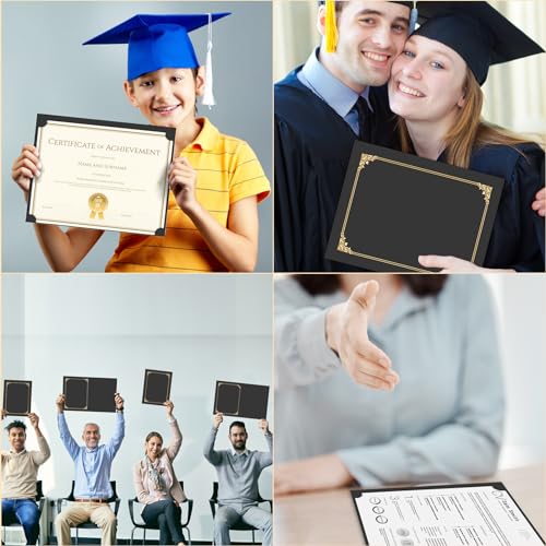 HAUTOCO 30 Pcs Certificate Holders, Black Diploma Folders Document Covers with Gold Foil Border for Letter Size 8.5x11 Cardstock, Award, Graduation - Image 5