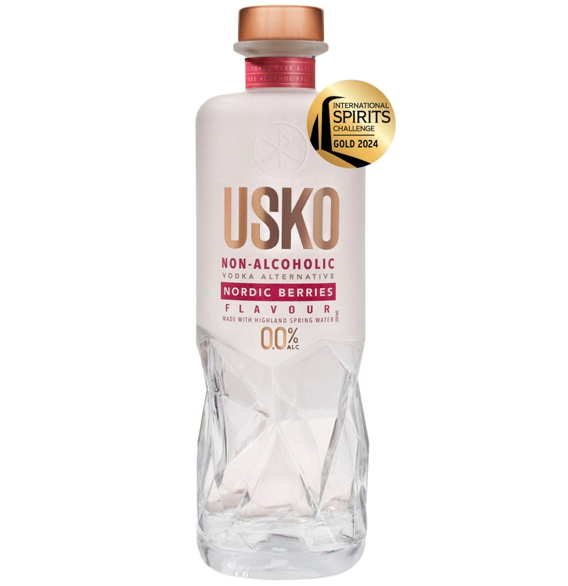 USKO Nordic Berries Non Alcoholic Vodka, 0.0% ABV Non Alcoholic Spirits With a Natural Sweetness and Tart Finish - Halal, Low Sugar, Vegan and Gluten-Free, Part of the Spirits of Virtue Range (700ml) - Image 1