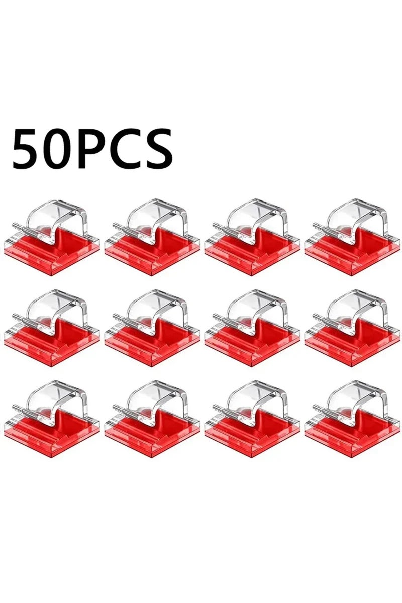 50 PCS Phone Cable Organizer Clips Transparent Wire Manager Cord Holder USB Type C Charging Data Lin