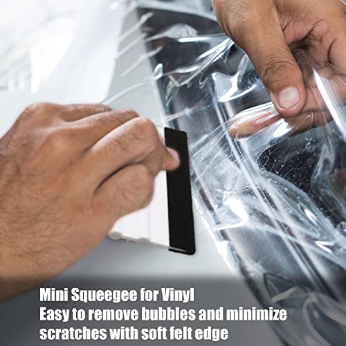 Shimeyao 24 Pcs Squeegee for Vinyl Decal 4 Inch Black Felt Edge Vinyl Squeegee Plastic Scraper Vinyl Wrap Tools Window Tint Remover Car Automotive Sticker Applicator(White) - Image 4