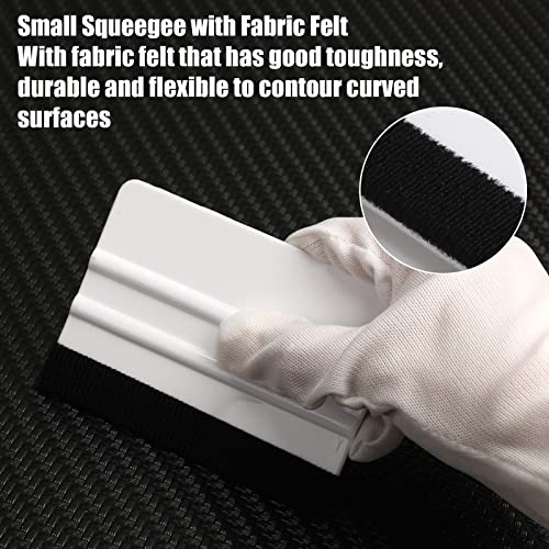 Shimeyao 24 Pcs Squeegee for Vinyl Decal 4 Inch Black Felt Edge Vinyl Squeegee Plastic Scraper Vinyl Wrap Tools Window Tint Remover Car Automotive Sticker Applicator(White) - Image 3