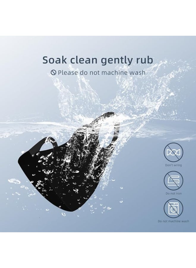 Kawkab Black 4-piece 3D seamless face mask, outdoor UV protection sunscreen mask, ice silk polyester breathable sunscreen face mask - Image 3