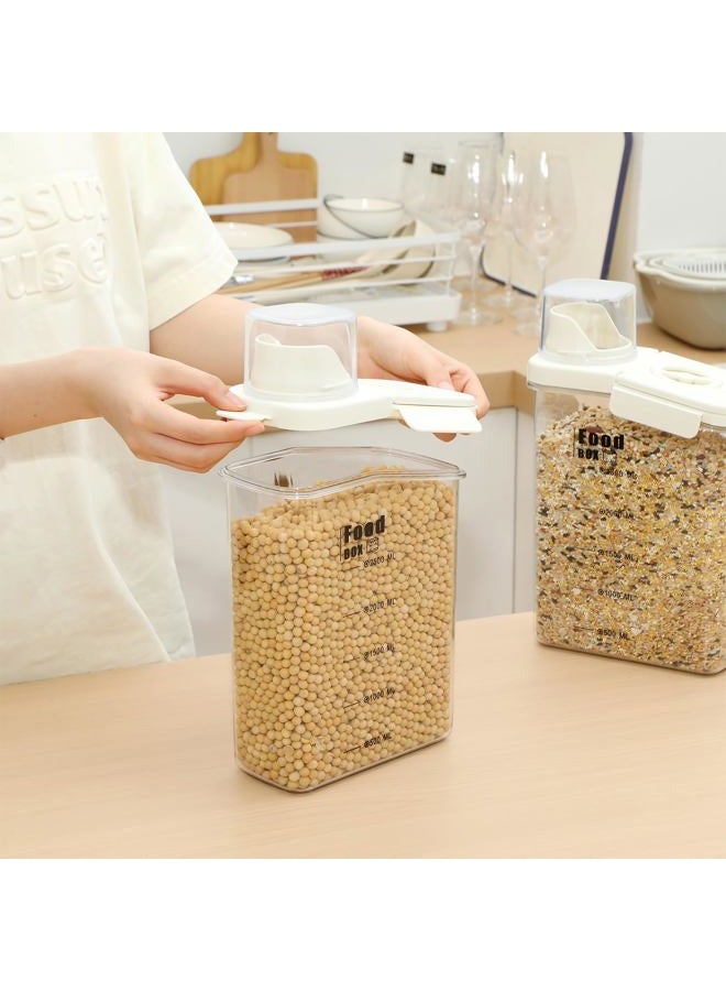 Blushtier 4 PCS Cereal Containers Storage 2.8L Airtight Large Dry Food Storage Containers with Pouring Spout Cereal Containers Storage Dispenser Measuring Cup for Flour and Baking Supplies, White - Image 5