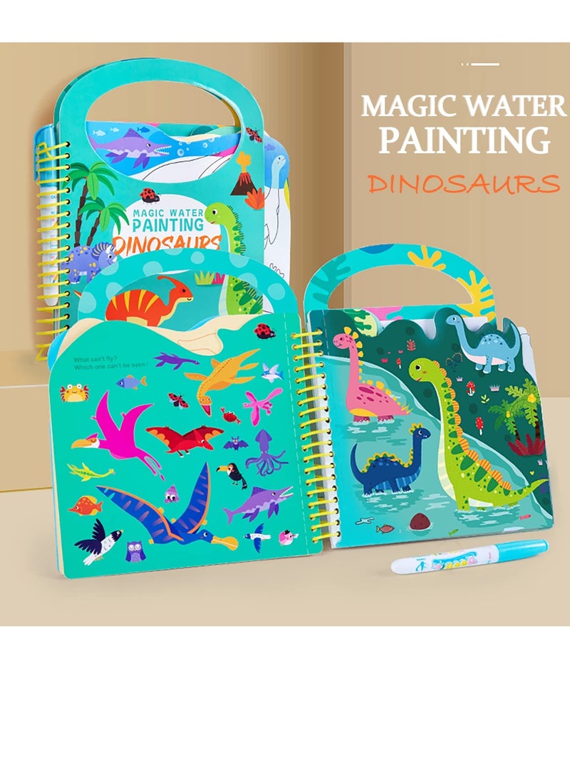 SYOSI Magical Scratch Art Book for Kids - Animals, Craft Kits & Supplies, Travel Toys No - Mess Coloring Activity Book Girls Boys Paint with Water Drawing Sticker Book - Image 2