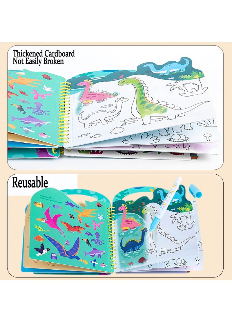 SYOSI Magical Scratch Art Book for Kids - Animals, Craft Kits & Supplies, Travel Toys No - Mess Coloring Activity Book Girls Boys Paint with Water Drawing Sticker Book - Image 3