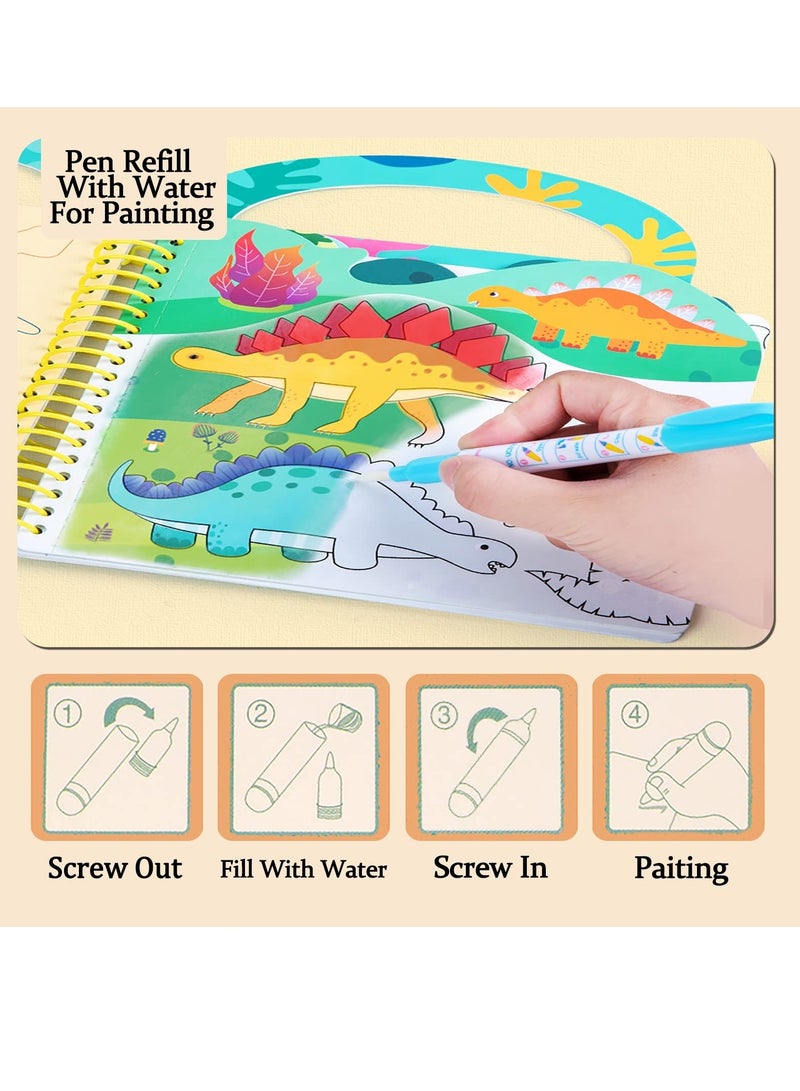 SYOSI Magical Scratch Art Book for Kids - Animals, Craft Kits & Supplies, Travel Toys No - Mess Coloring Activity Book Girls Boys Paint with Water Drawing Sticker Book - Image 5