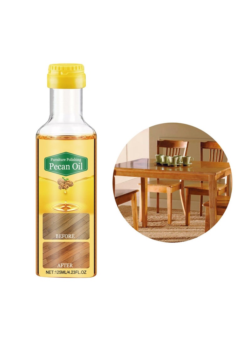 SYOSI مستخلصات طبيعية لتلميع الأثاث، زيت جوز البيكان لتلميع الخشب لزيادة جمال الأثاث، لامع وحماية منظف الخشب لأسطح متعددة، لطاولات وكراسي وخزائن، إزالة بصمات الأصابع، 125مل - Image 2