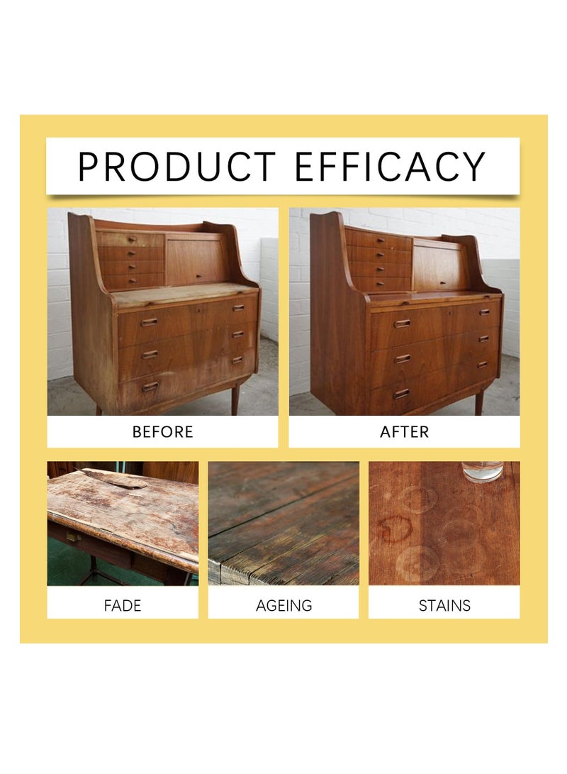 SYOSI مستخلصات طبيعية لتلميع الأثاث، زيت جوز البيكان لتلميع الخشب لزيادة جمال الأثاث، لامع وحماية منظف الخشب لأسطح متعددة، لطاولات وكراسي وخزائن، إزالة بصمات الأصابع، 125مل - Image 5