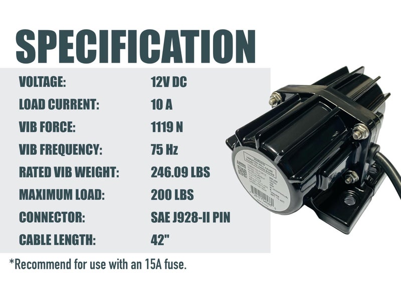 Ambitionmotor Vib200 12Vdc Vibrator Vibration Motor For Salt Sand Spreader And Concrete Mixer 75Hz 200Lbs - Image 2