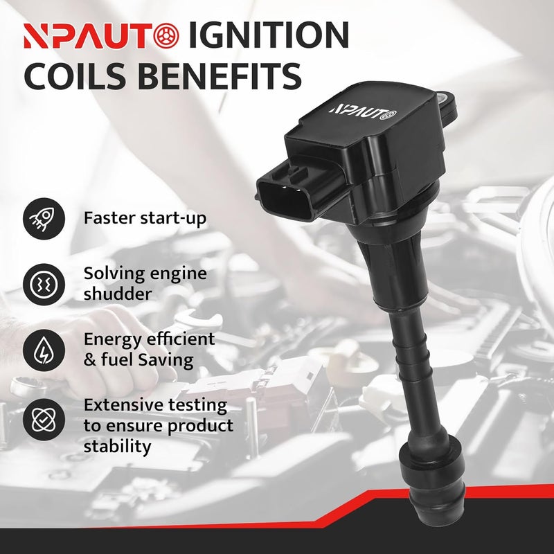 NPAUTO Ignition Coil Pack Set of 4 for Nissan Sentra and Almera - Image 2