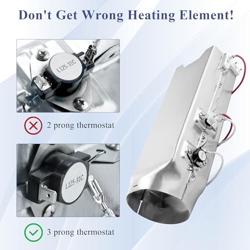 prime&swift 5301EL1001H Dryer Heating Element fit for LG.TROMM,Heater Assembly 5301EL1001H fit for Kenmore Elite 79680272900 3 Prong Thermostat 6931EL3001F DLEX7177WM DLE5977W DLE2516W DLE0442W prime&swift - Image 3