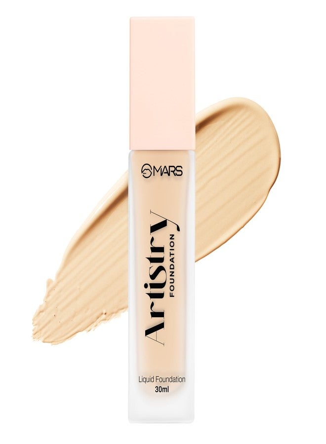 مارس كريم أساس سائل مطفي من مارس أرتستري لإطلالة مشرقة (30 مل) (02- بيج ناعم) | مكونات للعناية بالبشرة | تغطية متوسطة إلى عالية | مرطب | تركيبة خفيفة الوزن تدوم طويلاً - Image 1