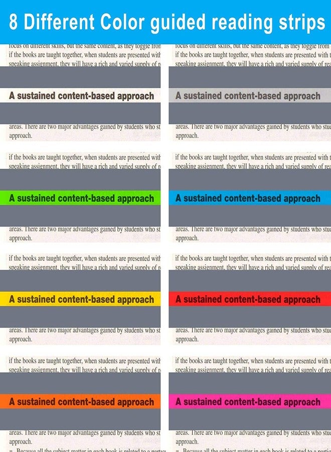 Heetobcos 16Pcs Guided Reading Highlight Strips, Reading Ruler Reading Tracking Highlight Strips Colored Overlays Bookmark Assorted Colors Helps with Dyslexia（2 Sizes，8 Colors） - Image 4