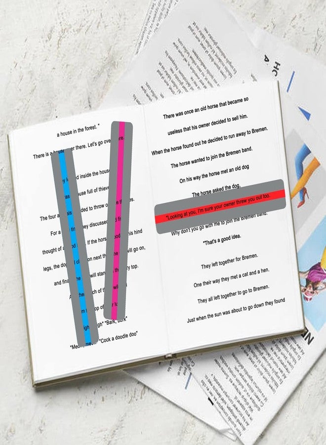 Heetobcos 16Pcs Guided Reading Highlight Strips, Reading Ruler Reading Tracking Highlight Strips Colored Overlays Bookmark Assorted Colors Helps with Dyslexia（2 Sizes，8 Colors） - Image 2